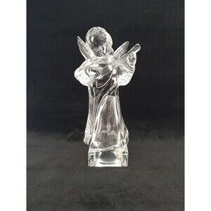 Mikasa Herald Collection Angel Playing the Mandolin Lead Crystal Figurine 8"